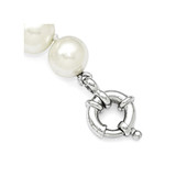 Majestik Sterling Silver Rhodium-plated 10-11mm White Imitation Shell Pearl Hand-knotted Necklace - QM-849C798A-7783