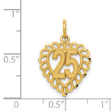 14k 25 in a Heart Charm
