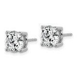 Plat 4 ctw Lab Grown Dia VS+ F+ Round 4 Prong Hvy Wt Earring