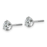Platinum 1 1/2 carat Lab Grown Diamond VS+ F+ Round Complete Three Prong Heavyweight Screwback Stud Earrings