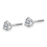 Platinum 1 carat Certified Lab Grown Diamond VS+ F+ Round Complete Three Prong Heavyweight Screwback Stud Earrings