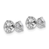 Platinum 1 carat Lab Grown Diamond VS+ F+ Round Complete Three Prong Heavyweight Screwback Stud Earrings