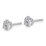 Platinum 1 carat Lab Grown Diamond VS+ F+ Round Complete Three Prong Heavyweight Stud Earrings