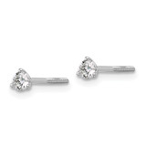 Platinum 1/4 carat Certified Lab Grown Diamond VS+ F+ Round Complete Three Prong Heavyweight Screwback Stud Earrings