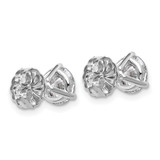 Platinum 2 carat Certified Lab Grown Diamond VS+ F+ Round Complete Three Prong Heavyweight Stud Earrings