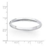 Platinum 3mm Half Round Featherweight Wedding Band Size 10.5