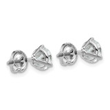 Platinum 4 carat Lab Grown Diamond VS+ F+ Round Complete Three Prong Heavyweight Screwback Stud Earrings