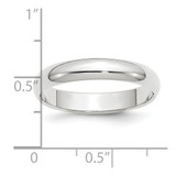 Platinum 4mm Half Round Wedding Band Size 10.5