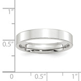 Platinum 4mm Polished Flat Wedding Band Size 5