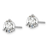 Platinum 5 carat Certified Lab Grown Diamond VS+ F+ Round Complete Three Prong Heavyweight Stud Earrings