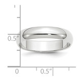Platinum 5mm Half Round Wedding Band Size 10