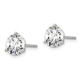 Platinum 6 carat Certified Lab Grown Diamond VS+ F+ Round Complete Three Prong Heavyweight Stud Earrings