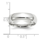 Platinum 6mm Comfort-Fit Wedding Band Size 11