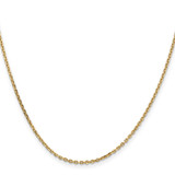 14K 26 inch 1.65mm Solid Diamond-cut Cable with Lobster Clasp Chain
