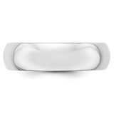 Platinum 6mm Half Round Wedding Band Size 8