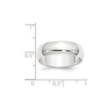 Platinum 8mm Half Round Featherweight Wedding Band Size 8.5