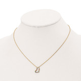 Prizma Sterling Silver Gold-tone 14K Flash Gold-plated 16 inch Colorful CZ Heart Necklace with 2 inch Extender