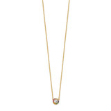 Prizma Sterling Silver Gold-tone 14K Flash Gold-plated 16 inch White and Colorful CZ Circle Necklace with 2 inch Extender