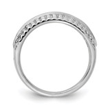 Prizma Sterling Silver Rhodium-plated Channel-Set Colorful and White CZ Ring - QR-3E7CC492-4761