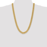 14K 26 inch 11mm Semi-Solid Miami Cuban with Lobster Clasp Chain