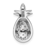 Pure Fire Sterling Silver Rhod-plated CZ Pineapple Pendant