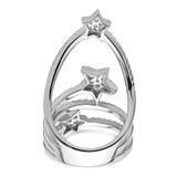 Pure Fire Sterling Silver Rhod-plated CZ Star Ring - QR-0D548C2C-4621
