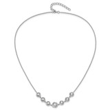 Pure Fire Sterling Silver Rhod-plated Fancy CZ 17.75in w/2in ext Necklace