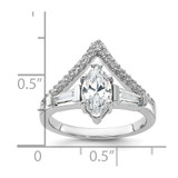 Pure Fire Sterling Silver Rhod-plated Fancy Marquise CZ Ring - QR-4CCA4B9A-7052