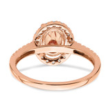 Pure Serenity 14k Rose Gold 1/3 carat Lab Grown Diamond VS/SI+ G+ and Oval Morganite Halo Engagement Ring