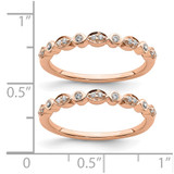 Pure Serenity 14k Rose Gold 1/5 carat Lab Grown Diamond VS/SI+ G+ Two Wedding Band Set