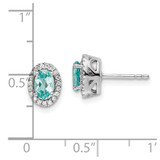 Pure Serenity 14k White Gold 1/10 carat Lab Grown Diamond VS/SI+ G+ and Lab Created Paraiba Post Earrings