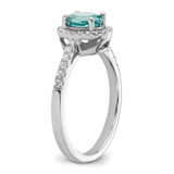 Pure Serenity 14k White Gold 1/5 carat Lab Grown Diamond VS/SI+ G+ and Lab Created Paraiba Ring - RM-25D496BC-2161