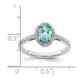 Pure Serenity 14k White Gold 1/5 carat Lab Grown Diamond VS/SI+ G+ and Lab Created Paraiba Ring - RM-25D496BC-2161