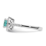 Pure Serenity 14k White Gold 1/5 carat Lab Grown Diamond VS/SI+ G+ and Lab Created Paraiba Ring - RM-4B8988CA-4756