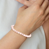 Rose Quartz Faceted 6.50mm Beaded Stretch Bracelet