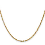 14K 26 inch 2.2mm Forzantine Cable with Lobster Clasp Chain