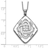 Sentimental Expressions Sterling Silver Rhodium-plated Antiqued Family Blessings 18in Necklace