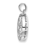Sentimental Expressions Sterling Silver Rhodium-plated Antiqued Goodnight Ash Holder 18 Inch Necklace