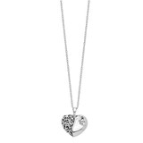 Sentimental Expressions Sterling Silver Rhodium-plated Antiqued One More Day Heart Shape with Butterfly Ash Holder 18 Inch Necklace