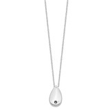 Sentimental Expressions Sterling Silver Rhodium-plated Antiqued Teardrop Ash Holder 18 Inch Necklace