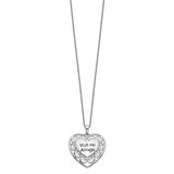 Sentimental Expressions Sterling Silver Rhodium-plated Antiqued With Me Always 18in Heart Necklace