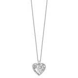 Sentimental Expressions Sterling Silver Rhodium-plated CZ Antiqued 18in Angel of Love Necklace