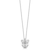 Sentimental Expressions Sterling Silver Rhodium-plated CZ Antiqued Angel, Heavenly Angel 18 Inch Necklace