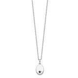 Sentimental Expressions Sterling Silver Rhodium-plated CZ Antiqued Flower Ash Holder 18 Inch Necklace