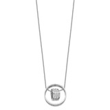 Sentimental Expressions Sterling Silver Rhodium-plated CZ Antiqued Mother and Daughter 18 Inch Necklace