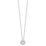 Sentimental Expressions Sterling Silver Rhodium-plated CZ Sparkle and Shine 14in. Necklace with 2in. ext