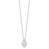Sentimental Expressions Sterling Silver Rhodium-plated CZ Wrapped Around My Heart 18in Necklace