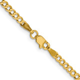 14K 26 inch 3.1mm Lightweight Flat Cuban with Lobster Clasp Chain