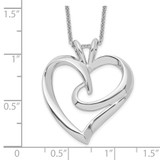 Sentimental Expressions Sterling Silver Rhodium-plated The Hugging Heart 18in Necklace