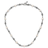 Shey Couture Sterling Silver 20 Inch Antiqued  8-8.5mm Freshwater Cultured Pearl Necklace
